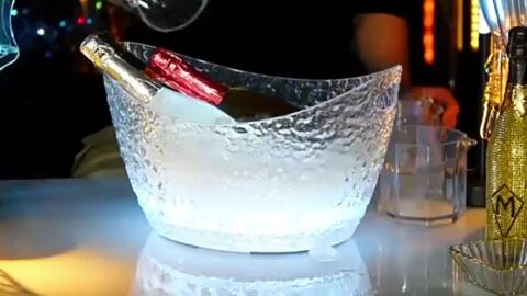 楽天市場】光る ワインクーラー シルヴィ 模様 楕円型 マルチカラー