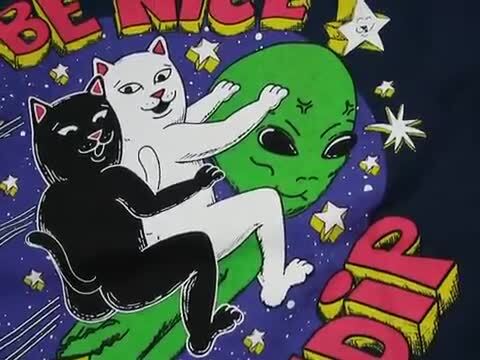 楽天市場】Tシャツ メンズ リップンディップ RIPNDIP ロンT 猫と宇宙人