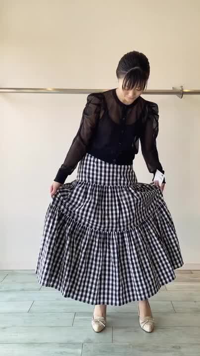 再値下げ★ダブルスタンダードクロージング　SOV リボン付スカート Sov. / サテンフレアスカート(SALE) BOTTOMS Night STORE