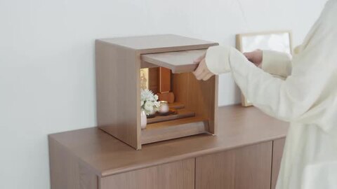 楽天市場】仏壇 ミニ モダン ミニ仏壇 スクエア ウォールナット