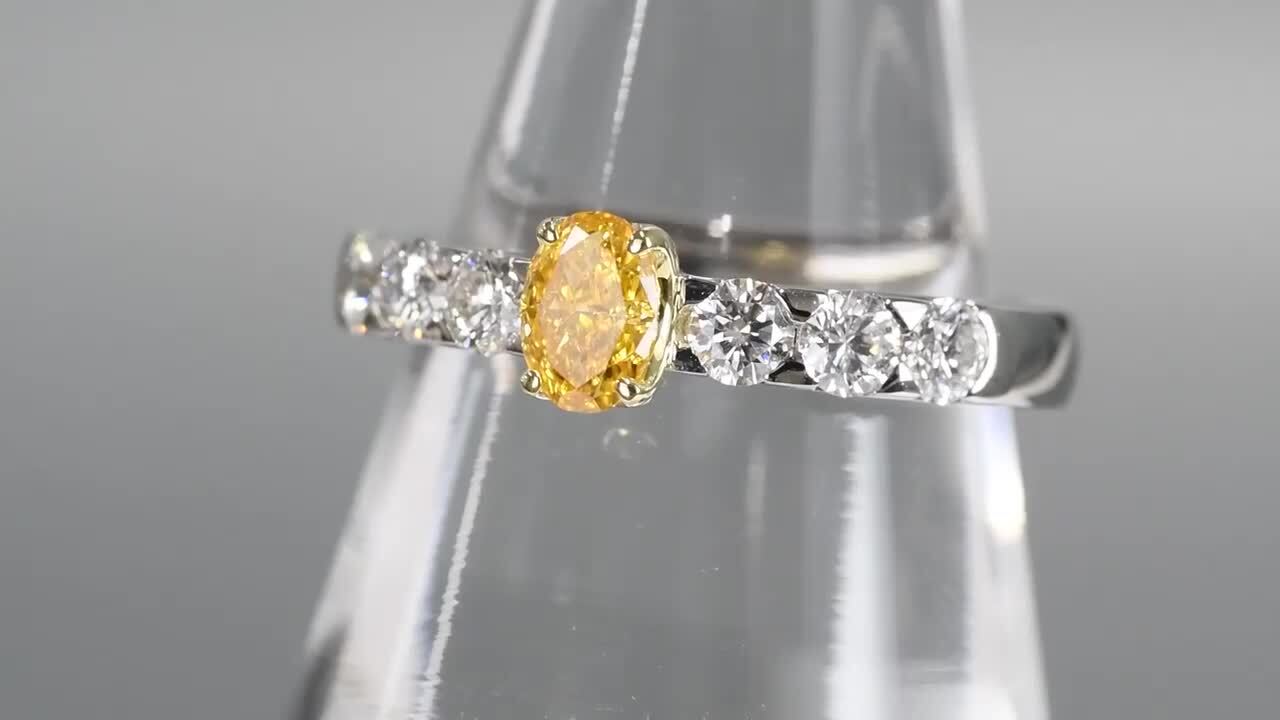 楽天市場】【ファンシービビッドオレンジイエロー 0.41ct】 天然