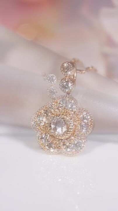 楽天市場】K18YG ローズカット ダイヤモンド ペンダント【0.28ct