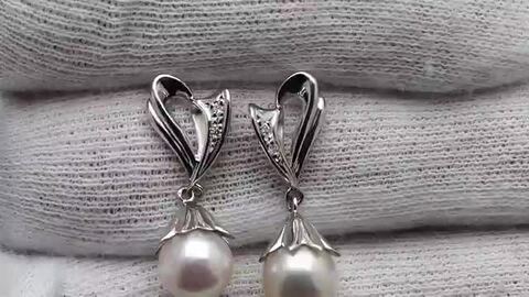 ♥ハートモチーフ あこやパール 　ロングピアス　K14WG 楽天市場】アコヤ真珠 ロングチェーンパールピアス 4-4.5mm 4.5
