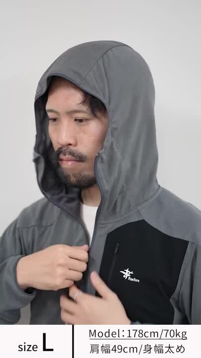 ごーちゃん 日本製 SASSAFRAS フーディ ライトジャケット XL Waterfront 傘 ソフトジャンプスライドラージ 70 メンズ