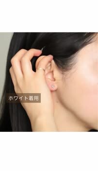 18金 K18 ゴールド パール チェリー リボン ピアス 片方のみ 新品】 K18 ピアス パール フック 揺れる 18金 K18ゴールド