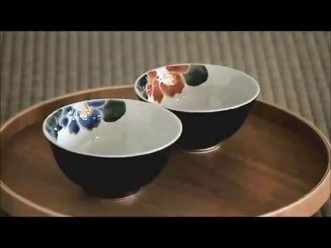 夫婦茶碗 銀彩/宗秀窯