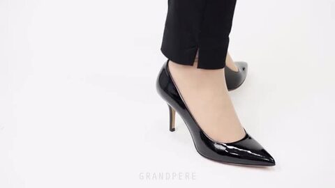 美品☆コルソローマ9☆パンプス☆エナメルブラック CORSO ROMA,9 イタリア製 エナメル パンプス 本革 痛くない 歩き