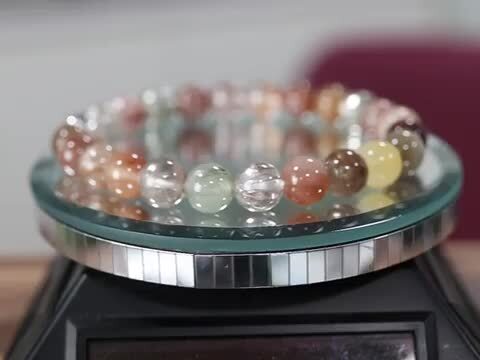 楽天市場】ミックスルチルクォーツ ブレスレット 11mm 18cm