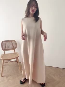 ijep パラスパレス ノースリーブロングワンピース リネン混