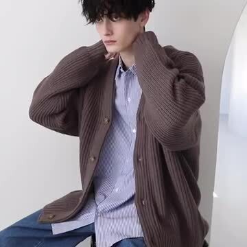 楽天市場】カーディガン 畦編み メンズ 厚手 ファッション
