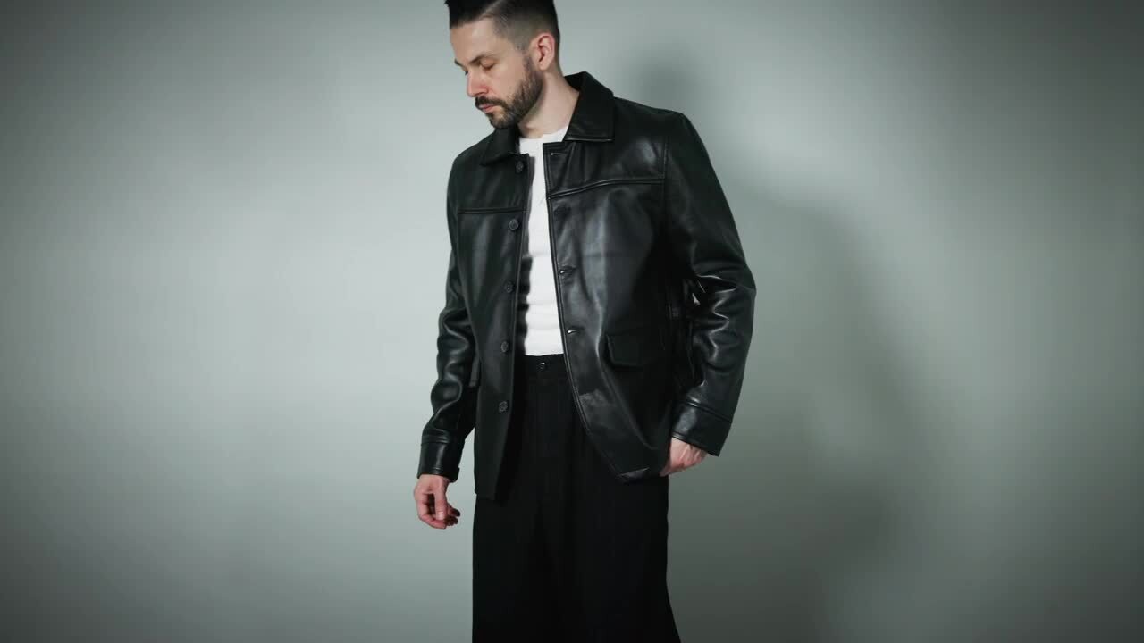 楽天市場】Liugoo Leathers 本革 カーコート メンズ リューグー