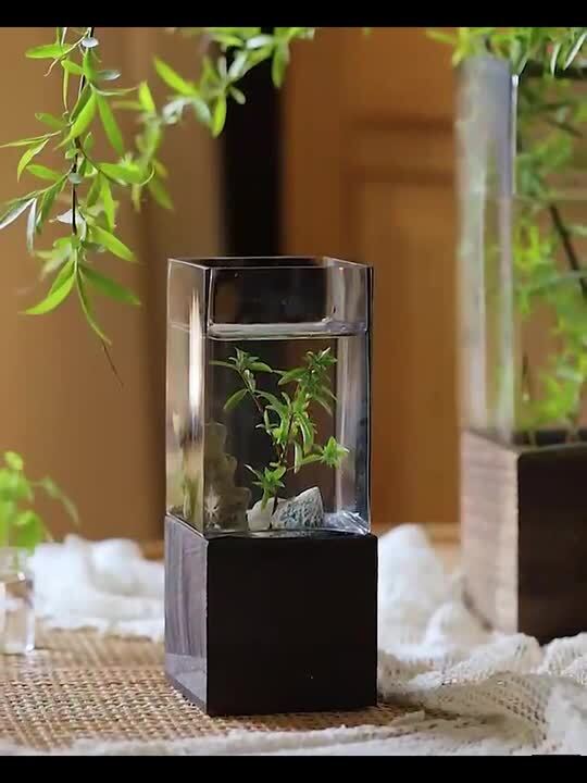 送料無料　時代物　ヴィンテージ　手造り二重透かしガラス花瓶　高さ26ｃｍ 花瓶 ガラス フラワーベース 大きい 円柱 ガラス花瓶 ロング 高