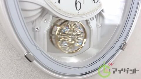 SEIKO  クロック AM258W 電波掛時計 スワロフスキー 振り子時計 AM258W | からくり・アミューズ | セイコーウオッチ株式会社