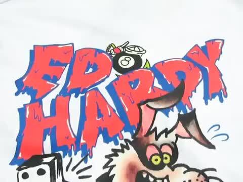 【長袖丸首T バトル スタッズ 黒灰】エドハーディー5119 Ed Hardy Hardy（エドハーディー） Love Kill Tiger 長袖tシャツ