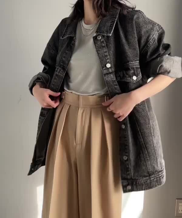 ★ELF SACK ★ ゆったり シンプル デニム ジャケット/送料込 セール】《Javaジャバコラボ》ヴィンテージ感溢れるデニム。襟