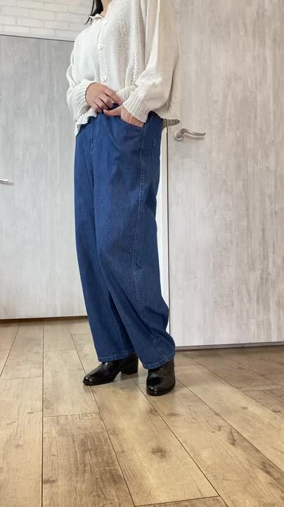 パドカレ　pas de calaisヴィンテージデザインデニム36 先行予約》綿麻デニムDRY WASH テーパードパンツ | pas de