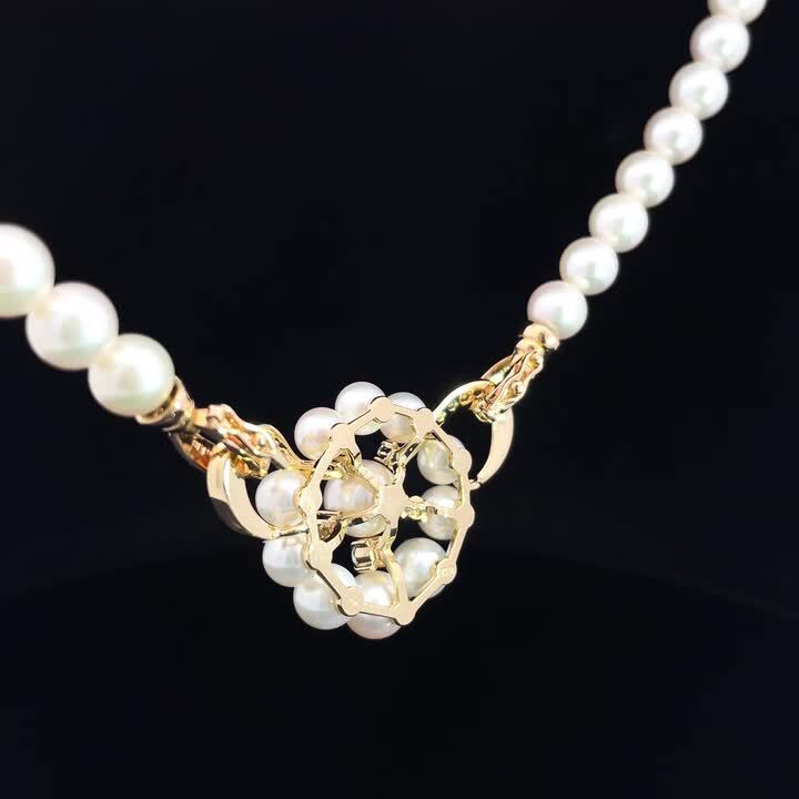 MIKIMOTOアコヤ真珠 チェーンネックレス 最大5.0mm K18 MIKIMOTO ミキモト アコヤ真珠 5.1mm ネックレス 40cm K18 WG