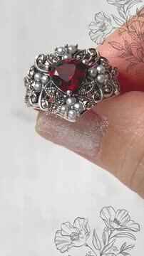 楽天市場】【碌山】 シルバー ガーネット シードパール リング