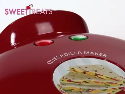 Nostalgia Electrics EQM-200 8 Inch Electric Quesadilla Maker, Red