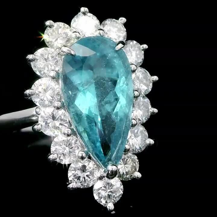 楽天市場】非加熱 ノーヒート ブラジル産 ネオンブルー 3.47ct 天然 