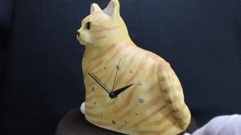 楽天市場】陶猫猫の時計トラすみ田理恵 作ねこのやきもの猫 焼き物