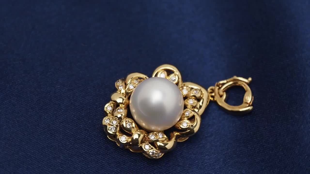 楽天市場】K18 南洋真珠 クリッカーペンダントトップ 11mm up