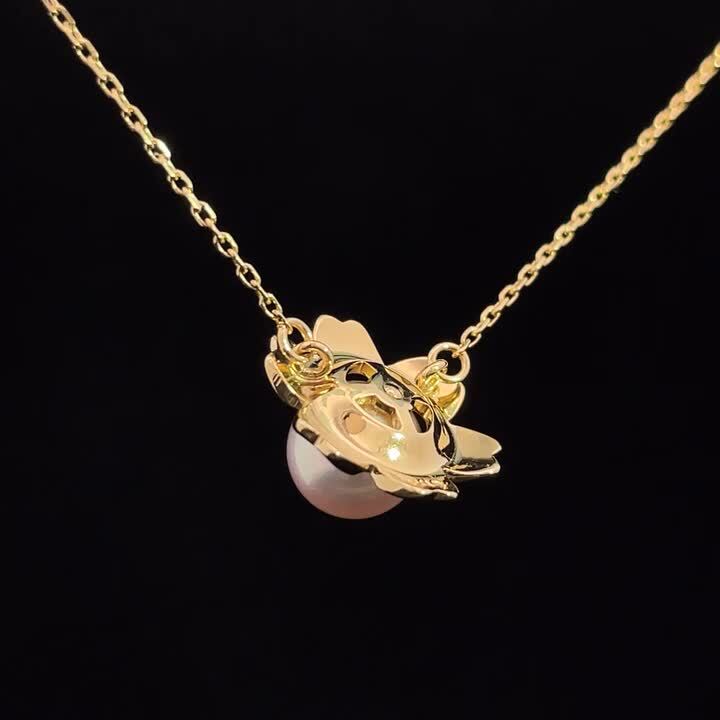 ミキモト K18YG アコヤパール フラワーペンダント MIKIMOTO ミキモト フラワーモチーフ K18YG パール ダイヤ