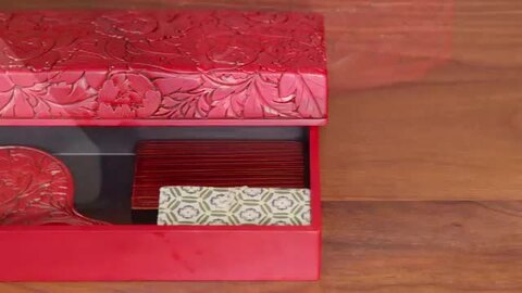 楽天市場】村上木彫堆朱 藤井漆工 文箱 牡丹唐草 伝統工芸品