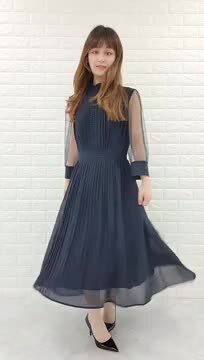 パーティドレス ミドル丈 シースルー ビジュー フレアスカート パーティードレス ビジュー ノースリーブ シースルー 花柄 U