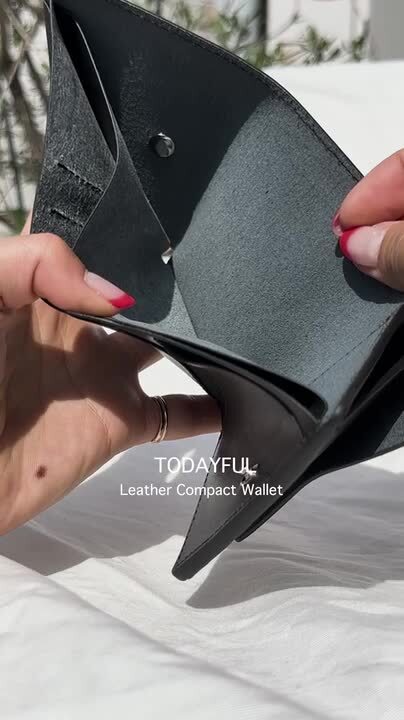 Leather Compact Wallet TODAYFUL Compact Wallet | Stylish