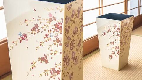 楽天市場】ダストボックス ごみ箱 荒波 和風 蒔絵 調 くず入れ