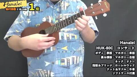 楽天市場】【トップ単板】 Hanalei HUK-80C コンサートウクレレ マホガニー 【ギアペグ仕様】 ハナレイ HUK80C : 島村楽器