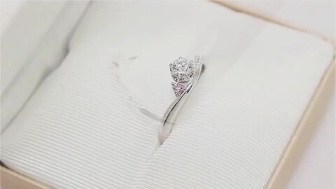 ダイヤモンド リング 0.3ct Pt900 プラチナ ハートアンドキューピット