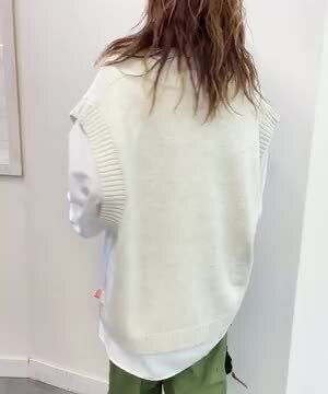 【新品！】クラシカルエルフ/かのこ編みベルト付きルーズニットベスト/アイボリー 新品！】クラシカルエルフ/かのこ編みベルト付きルーズニット