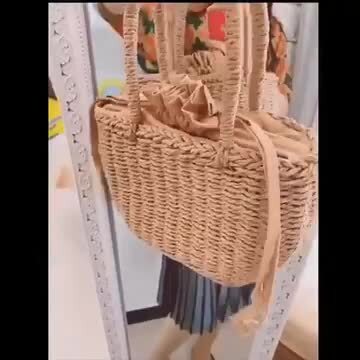 手編み　かごバッグ　天然素材　オーダーメイド　ごま 秋冬はニット素材になって登場！「ヒツキ」のニットカバー付き
