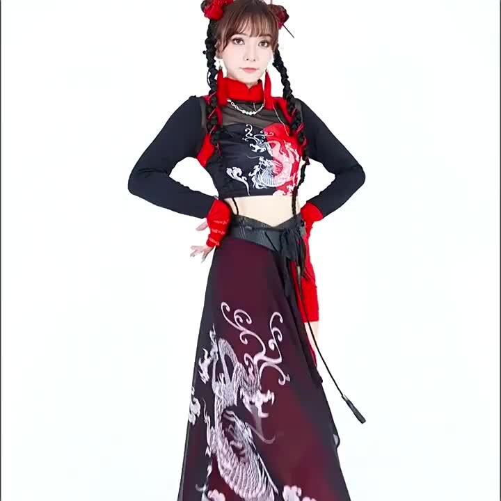 赤見かるび　新衣装フーディー / BLACK　XL 楽天市場】ダンス衣装 赤 黒 ヒップホップk-pop 衣装 赤 ジャズ