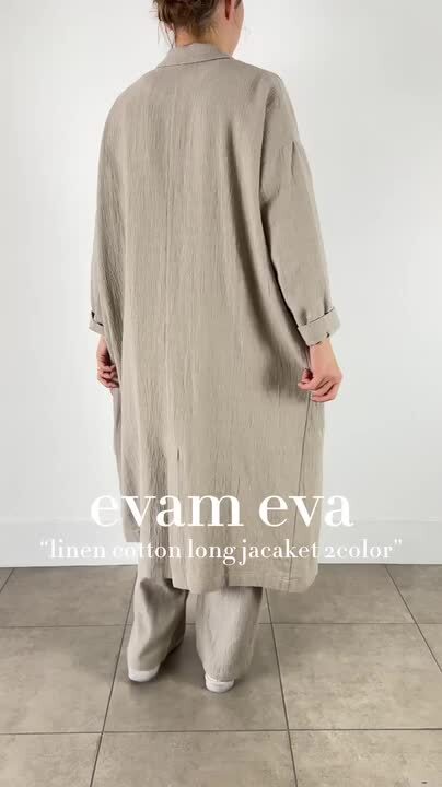 evam eva ヘンプ混 コットン ライトコート グレージュ 羽織り サイズ2 171386987_o2.jpg?