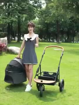 ペットカート tama 楽天市場】ペットカート（グレー） 多頭用 3輪 分離式 折り畳み