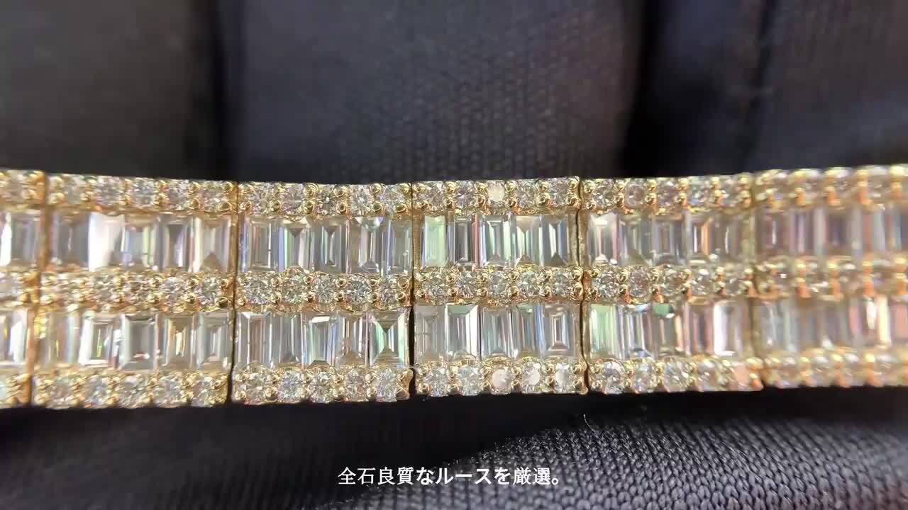 K14WG ダイヤモンド ブレスレット 1ct K14WG 14金 ホワイトゴールド