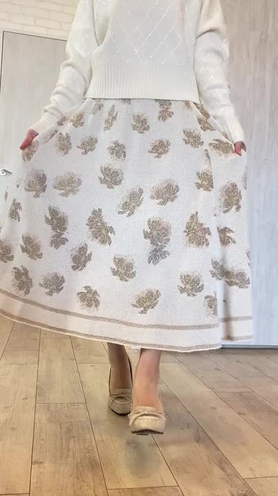 GRACE CONTINENTAL 0125123110,ラメフローラルニットスカート