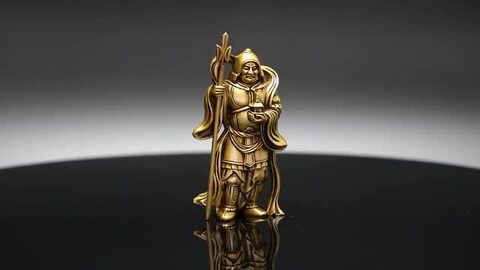 楽天市場】古美金調 毘沙門天 像(金属製) 石板台座 付 金運 上昇
