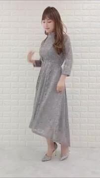 【新品未使用タグ付】フィクルラインドレス / gray ピンタックラインウールドレス （ロング・マキシ丈ワンピース