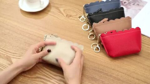 楽天市場】レディース 本革 財布ポーチ ミニ財布 キーチェーン2