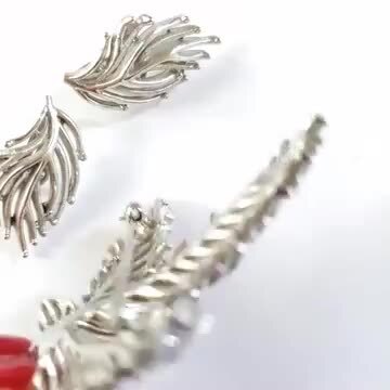 楽天市場】トリファリ ブローチ＆イヤリングのセット Trifari 銀葉