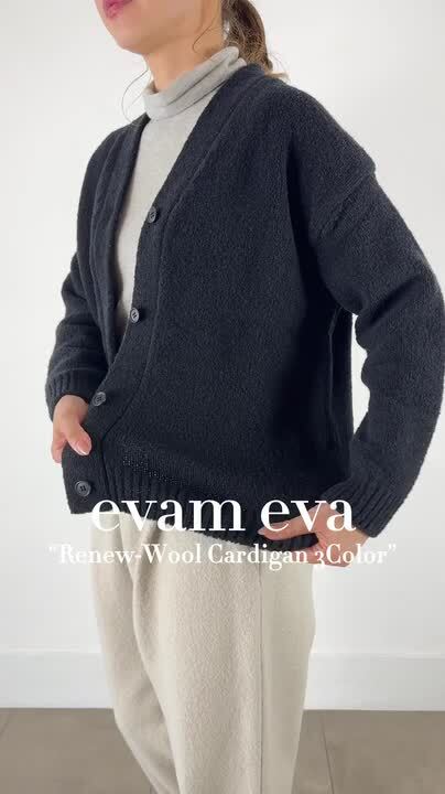【新品タグ付】evam eva エヴァムエヴァ ウールニット 着流しカーディガン 新品タグ付】evam eva エヴァムエヴァ ウールニット 着流し