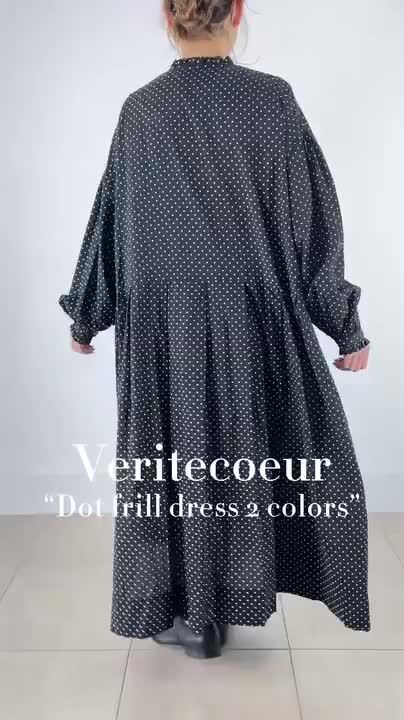 veritecoeur 美品　ロングワンピース　フリルワンピース　シルク混 veritecoeur 美品 ロングワンピース フリルワンピース シルク混