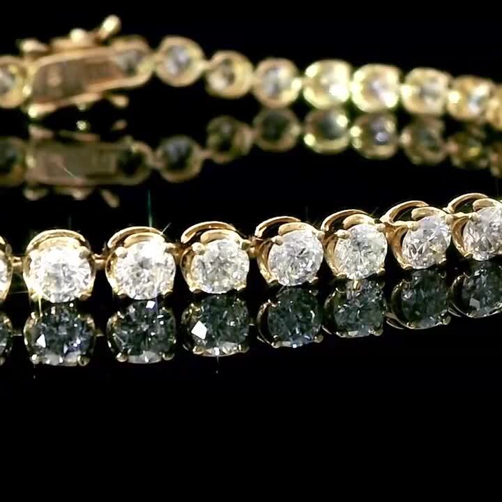 5ct ダイヤモンド テニスブレスレット K18YG テニスブレスレット 5ct Pt K18YG ラボグロウンダイヤモンド