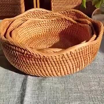 函館区 鐵藏 製 かなり古い 藤 ラタン 天然素材 手付き バスケット