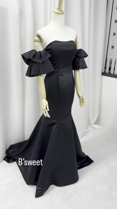 【土日限定セール】B'sweet ビタースウィート　ブラック　オフショルドレス 楽天市場】パーティードレス 黒ドレス ワンピース ノースリーブ