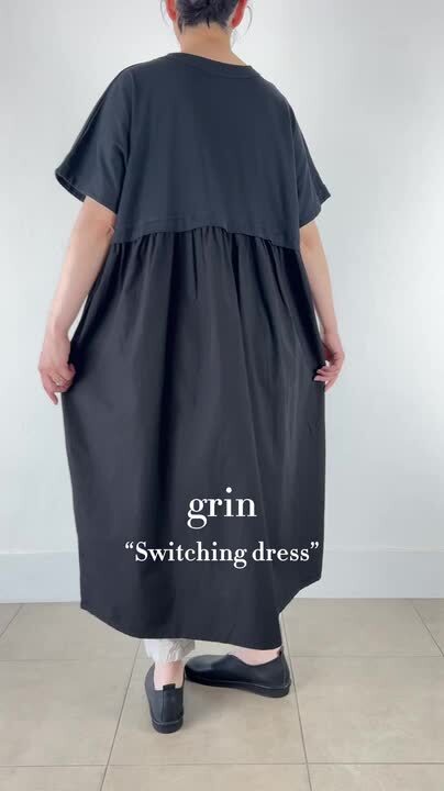 美品 GRIN グリン シルエットプリントロングワンピース 2 M Aライン 新品タグ付き】grin シルエットプリント ロングワンピース